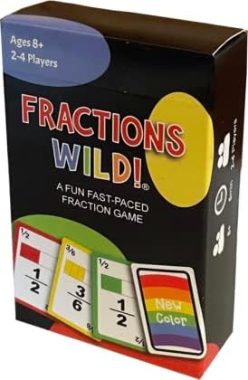 Fractions Wild - Match Fraction Number or Color to Get Rid of All Your Cards! Easy Math Game for Grades 3-6