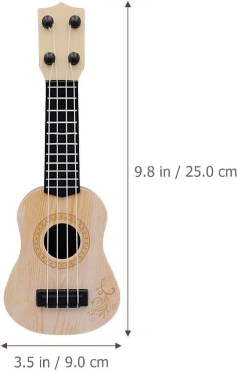 Kisangel 1pc Wooden Kids Ukulele Toy, Toddler Guitar Classical Instrument for Preschool Children, Beige