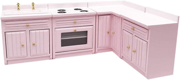 SXFSE Dollhouse Decoration Accessories,1:12 Dollhouse Miniature Furniture Wooden Kitchen Cabinet Set Freely Combined