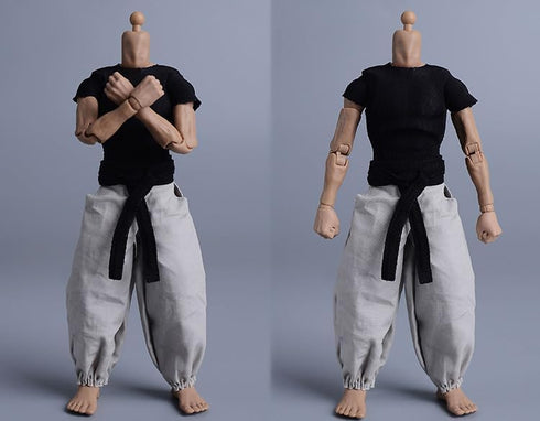 1/12 Scale Male Clothes, Men's Tight Short Sleeves Pant Warrior Combat Suit for 6inch Action Figure