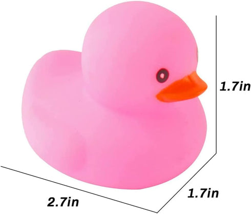 umbresen 12pcs Pink Rubber Ducks, Small Bath Toys for Preschool, Baby Shower, Pool Float, Halloween Party Favors