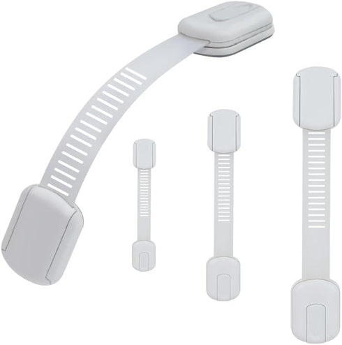 Child Proof Cabinet Locks - 4 Pack Baby Proofing with 3M Adhesives for Refrigerator, Oven, Cupboards