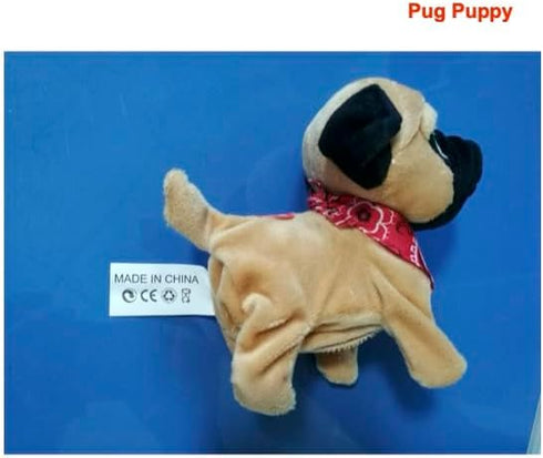 Set WEofferwhatYOUwant Pug Daddy & Pug Puppy Electronic Interactive Plush Dog Toys with Tricks, Barking, Walking Touch