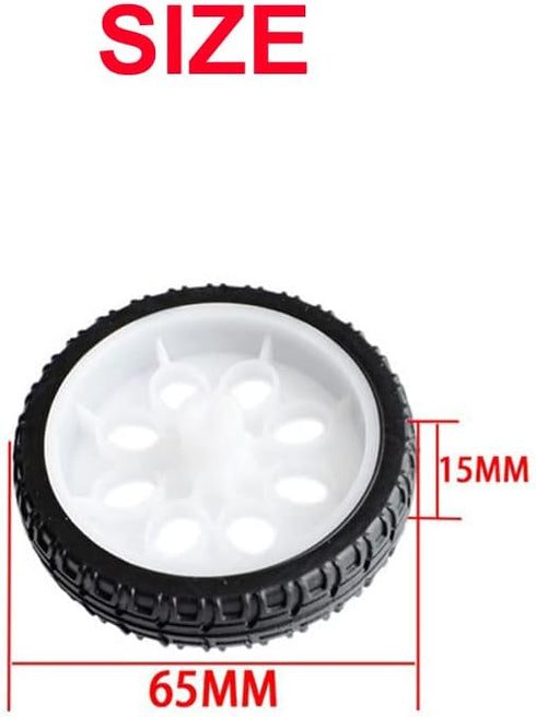 4pcs 65mm Rubber RC Wheel Tires Toy Car Wheels DIY Model Robots White and Black for DIY Model Accessories