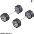 1 Pair Alloy Wheels Rims Tires Set 1:64 Scale, Rubber Tires for Model Alloy and Accessories, Wheels and Tires