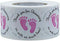 Gender Neutral Baby Shower Stickers, Thank You for Showering Us with So Much Love Round Labels Pink Baby Footprint