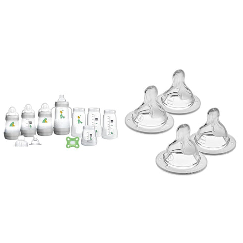 MAM Grow with Baby Gift Set with 0-4 Month Bottles, Nipples, Pacifier, and