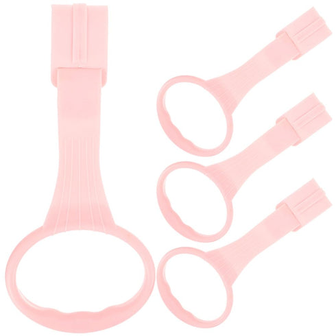 Baby Playpen Pull up Rings, 4pcs Baby Crib Pull up Rings for Walking Exercises, Pink Baby Bed Stand Up