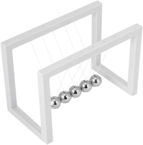 Newton's Cradle Balance Balls, Acrylic Shelf Science Physics Learning Desk Toys for Home and Office Decoration, White