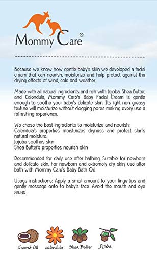 MOMMY CARE Organic Baby Face Moisturizer Cream, 2.03 OZ - Protective Soothing for Newborns Sensitive Skin