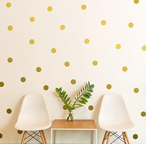 80pcs Gold Polka Dot Wall Decals – Removable Vinyl Stickers for Kids Nursery, Easy Peel Circle Decorations