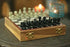 Soapstone Chess Set 8" - Indian Handmade Unique Gift Chess Board with Stone Inlay & Hand Carved Gorara Soapstone Pieces