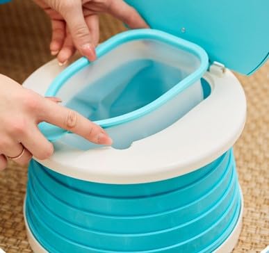 Portable Toddler Travel Potty with Silicone Insert Foldable Potty Chair for Car & Road Trips, Spill-Resistant Training