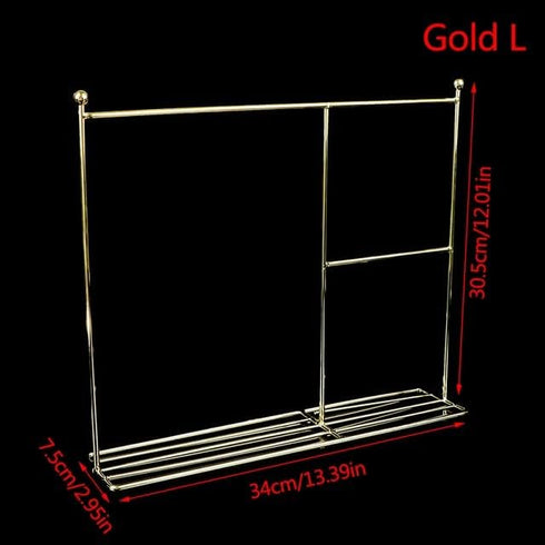 Eledoll 1:6 Dollhouse Furniture Clothes Hanger, Golden Metal Stand Wardrobe with 20 Hangers for 12" Fashion Doll