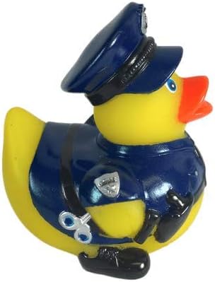 3" Floating Police Rubber Duck - Baby Safe Bath Toy