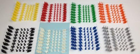 Napoleonic & Civil War Military Miniatures Set of Eight Colors: Plastic Toy Soldiers, Infantry, Cavalry, Artillery,