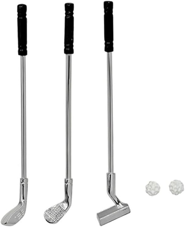 jojofuny Miniature Golf Club Balls Set, 1 Set of Dollhouse Golfing Club, Mini Golf Clubs for 1:12 Scale Dollhouse