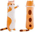 shangman Lovely Plush Cat Doll, Cute Cartoon Soft Stuffed Kitten Pillow, Long Throw Sleeping Toy Gift (Brown,