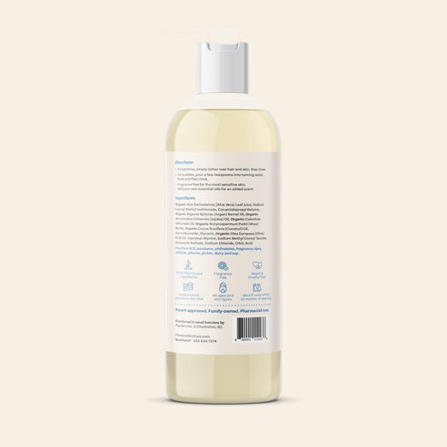 Flanders Bubble Bath, Shampoo & Wash 3-IN-1, Plant Based, Unscented, Clean Ingredients, Calming for Sensitive Skin, 15