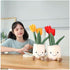 Tulip Plush Toy, 13" Orange Flower Pot Stuffed Plushie Pillow Doll, Soft Fluffy Hugging Cushion - Gift for All Ages