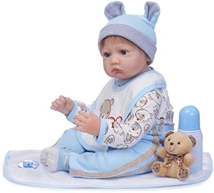 Reborn Baby Doll Clothes Boy - 5pcs for 17-18 Inch Reborn Doll, Blue Outfit Set