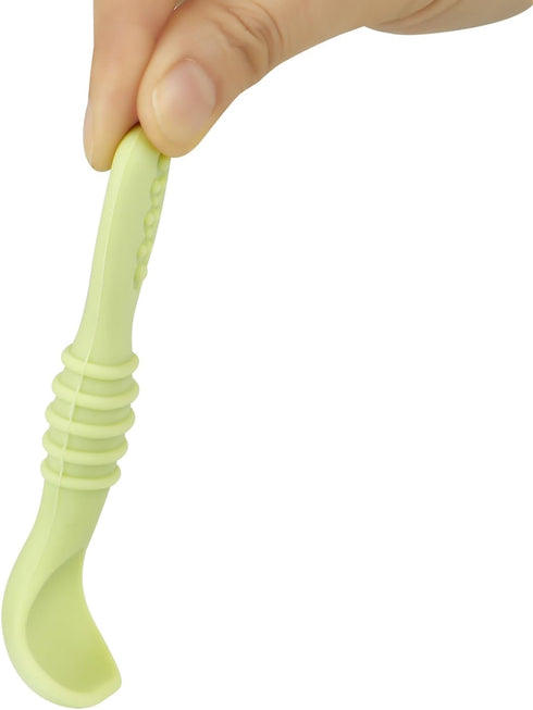 PandaEar 6 Pack Silicone Baby Spoons, Self Feeding 6 Months for Toddler - Baby Led Weaning Utensils Set