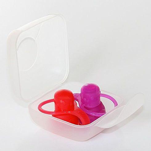 ChooMee SoftSip Food Pouch Tops | Red Purple + White Travel Case | Prevent Spills and Protect Child's Mouth