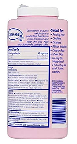 Caldesene 5 Oz (Pack 2) Medicated Protecting Body Powder with Zinc Oxide and Cornstarch, Talc Free