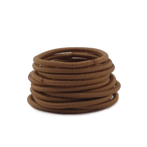 100 Pcs Baby Girls Hair Ties, No Crease Elastic Ponytail Holders for Thin Hair (2 mm x 2.5 cm, Light Brown)