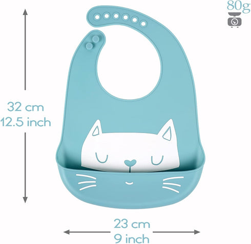 Baby Bibs Silicone Feeding Bibs - 3pcs Adjustable Waterproof Bibs for Feeding