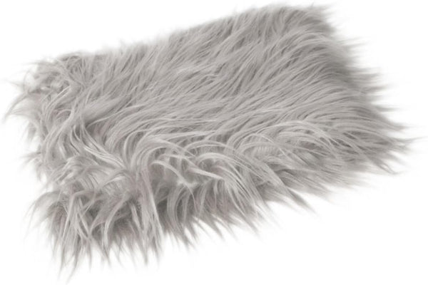Newborn White Furry Throw Blanket, Faux Fur Infant Photography Mat for Winter, Baby Boy