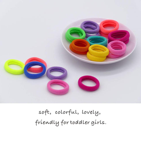 200 Pack Toddler Hair Ties, Baby Ponytail Holders, Seamless Cotton Hair Bands, Elastic Hair Ties for Kids Toddler Girl