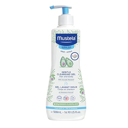 Mustela Baby Gentle Cleansing Gel, Hair & Body Wash with Natural Avocado, Biodegradable Formula