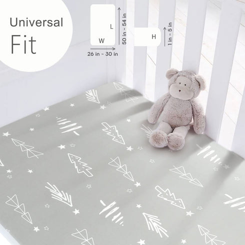 Set 2 Pack, Cozy GRSSDER Stretchy Ultra Soft Jersey Knit Fitted Crib Sheets Crib Sheet Fits All Standard Crib Mattress