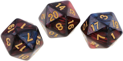 Yiotfandoll 10PCS D20 20mm 20 Polyhedral Dice Acrylic Sided Dice for RPG MTG DND Table Games (Red Blue)