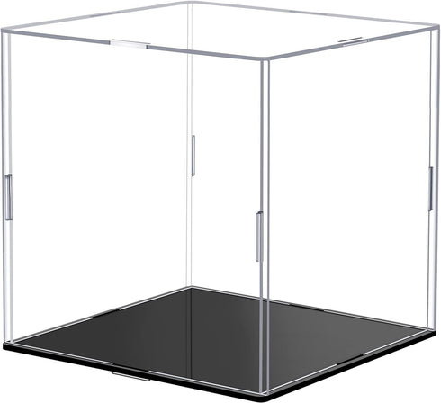 Clear Self-Assembly Acrylic Display Case Transparent Dust Proof Protection Showcase for Figurine Toys (8 x 8 x 8 Inch)