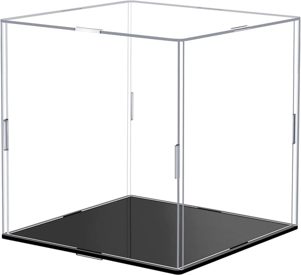 Clear Self-Assembly Acrylic Display Case Transparent Dust Proof Protection Showcase for Figurine Toys (8 x 8 x 8 Inch)