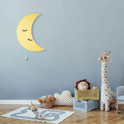 17.7 11.2 1.5-in Lumipets Moon Wall Light - Nursery Decor, Baby Room Decoration, Wall Mounted, Battery Operated
