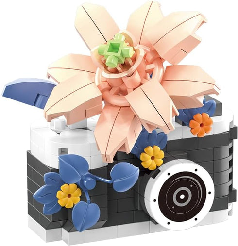 Gearblox Peony Mini Flower Cameras Micro Bricks Building Toy Set Collectible Cute Camera