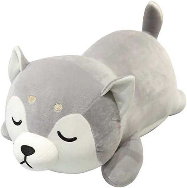 Husky Plush Pillow, Huskie Stuffed Animal Toy, Puppy Throw Pillow for Kids and Adults (13.7 Inch)