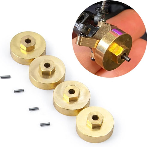 4pcs Brass SCX24 Wheel Hex Adaptor 5mm for AXI90081, AXI00001, AXI00002, 1/24 RC Car Upgrades Parts