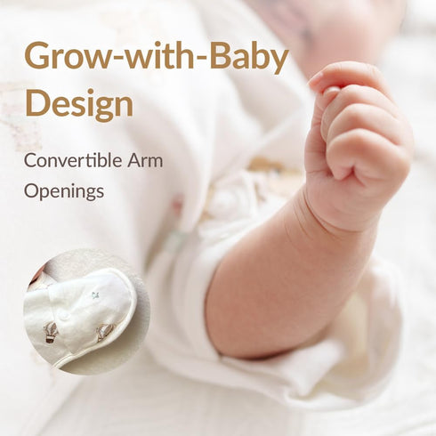 Coperta 100% Newborn Swaddle Sack, IHDI Certified, Calms Startle Reflex, Cotton Wearable Blanket, Newborn Essentials