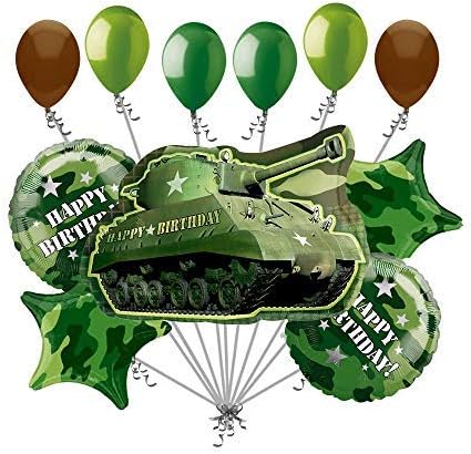Army Tank Military Camouflage Party Supplies, Birthday Balloon Bouquet Decorations