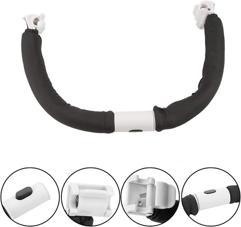 Meiyya Baby Stroller Handle, Adjustable Bumper Bar for Baby Carriage (Black)
