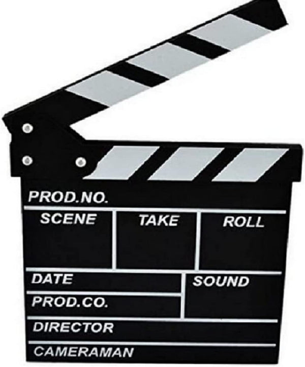 Wooden Clapboard Director Film Movie Cut Action Scene Slateboard, Small-Black