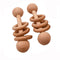2pcs Beech Wood Ring Rattle - Montessori Toys Wooden Educational Ring Rattle with Chew Wood Beads (Rattle 2pcs)