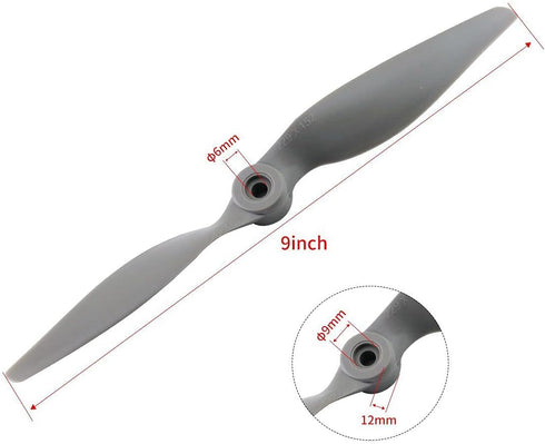 8PCS 9060 SoloGood CCW Gemfan APC Nylon Propeller Prop for RC Airplane with Adapter Rings