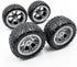 URIMPAVIDO 4PCS 60mm Toy Car Wheel Toy Car Rubber Tire Wheels with Shaft Round Rod Axles for RC Car Truck Robot DIY