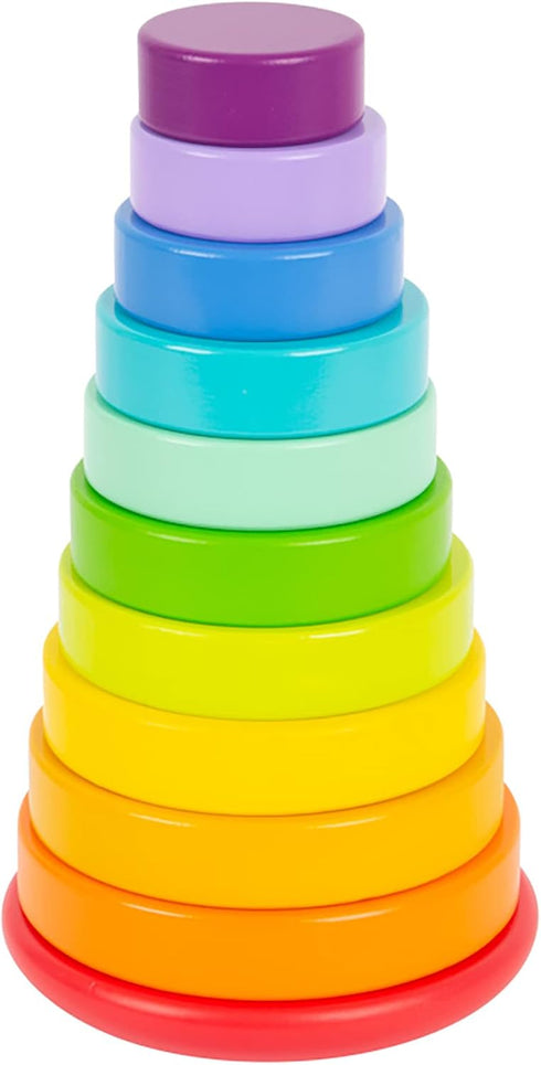 Wooden Large Rainbow Stacking Tower by Small Foot, Classic Educational Game for Toddlers, Ages 18+ Months
