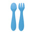 Nuby Silicone Easy Grip Fork & Spoon Set, BPA Free, 12+m in Blue by Nuby